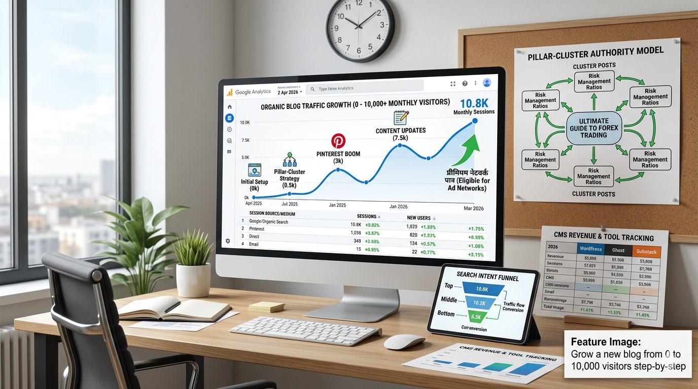 Grow a new blog from 0 to 10,000 visitors step-by-step