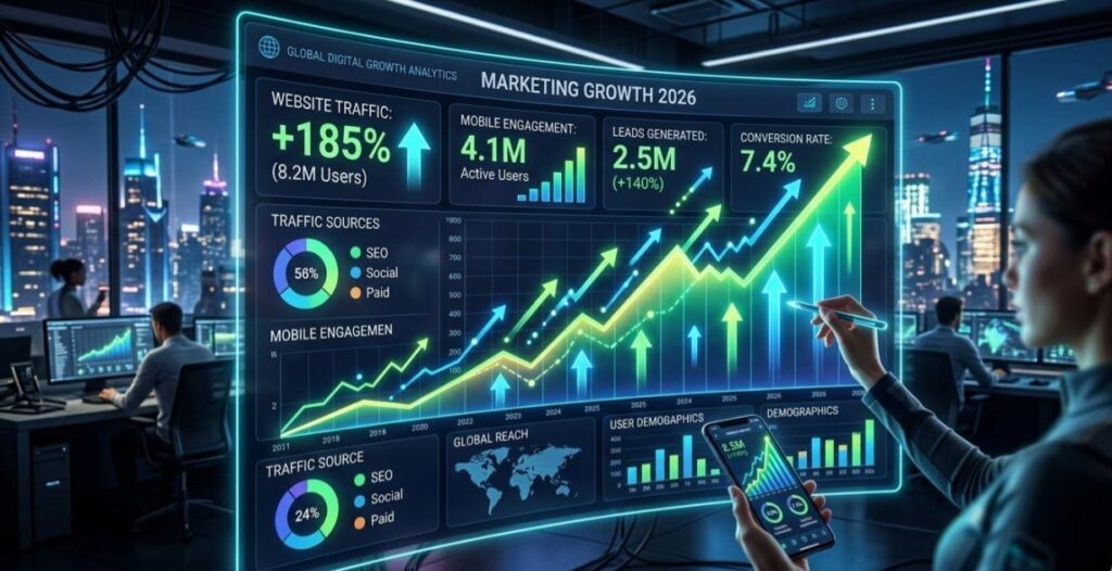 Website traffic growth chart showing increase from Google Discover SEO strategy