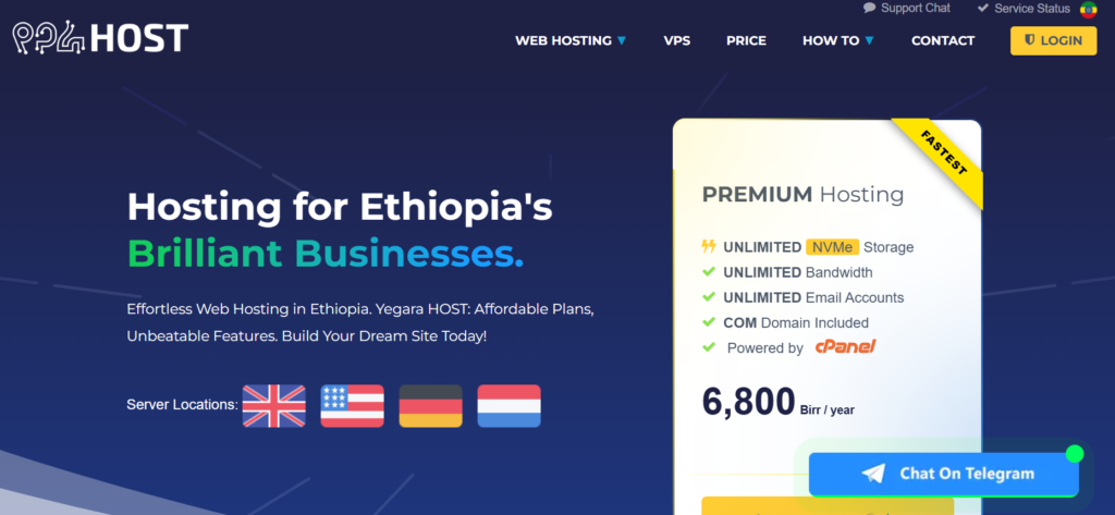 Yegara Web Hosting – Best Choice for Ethiopian Developers